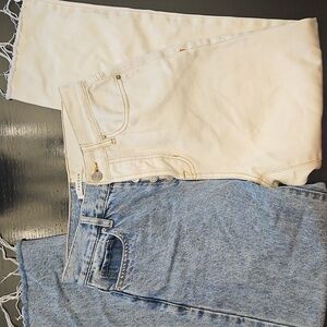 PacSun Blue and White Straight Leg Jeans